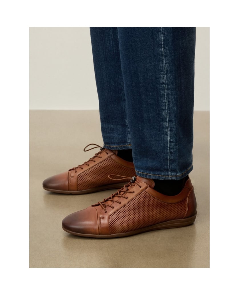 Kazar-Braune-Lederhalbschuhe-mit-perforiertem-Schaft-braun