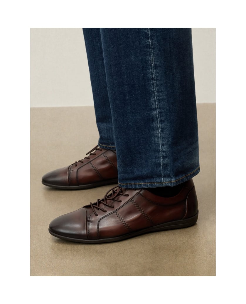 Kazar-Braune-Herren-Halbschuhe-aus-Leder-mit-schattiertem-Schaft-braun