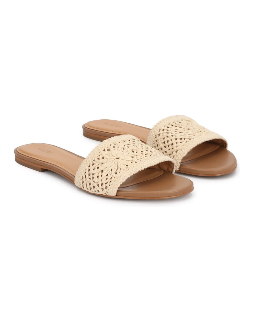 Kazar-Flache-Flip-Flops-mit-geflochtenem-Schaft-beige