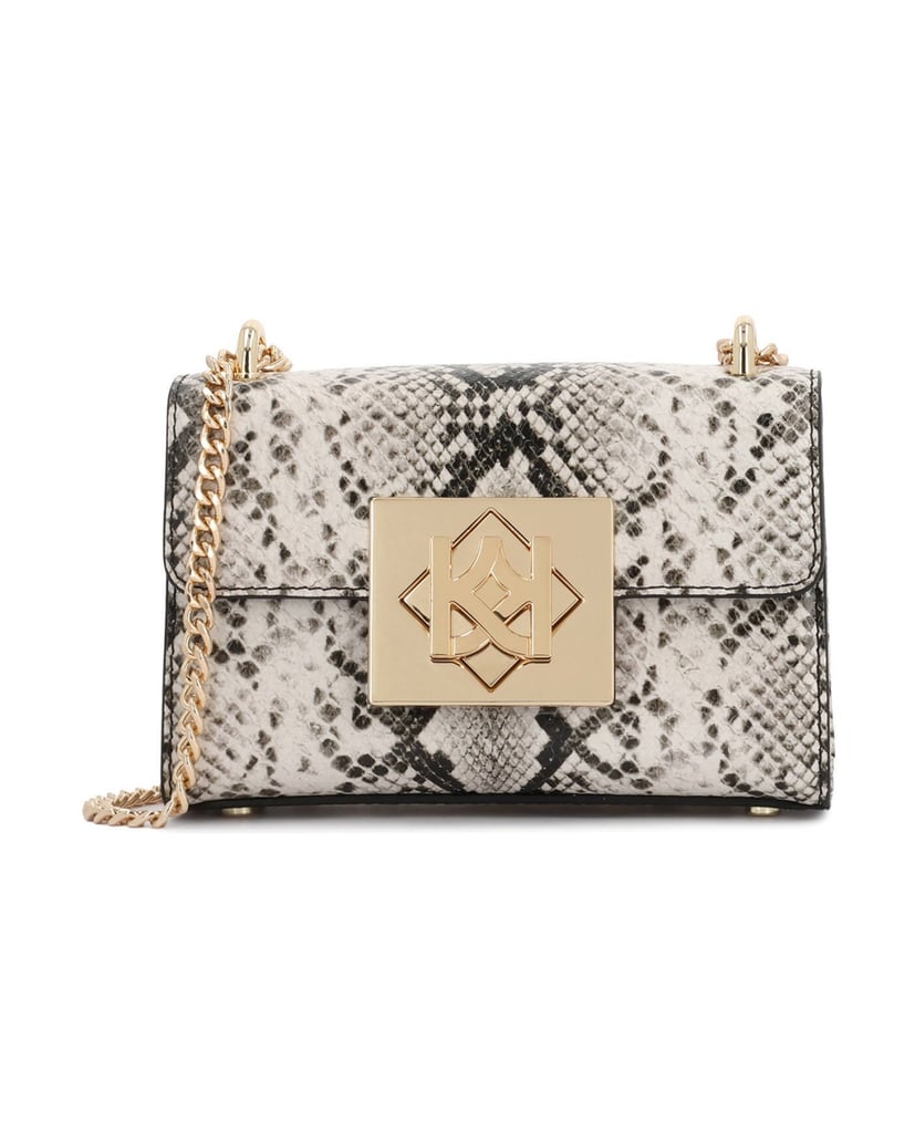 Kazar-Schlange-kleine-Handtasche-mit-Kette-weiss