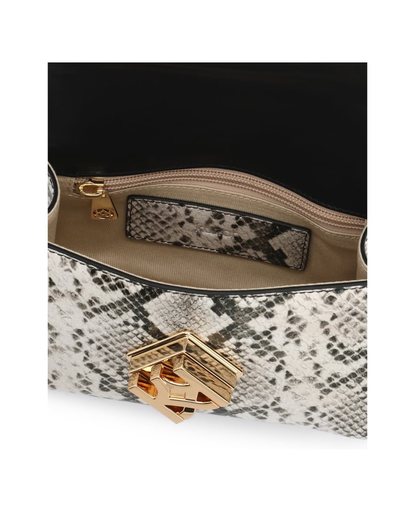 Kazar-Schlange-kleine-Handtasche-mit-Kette-weiss