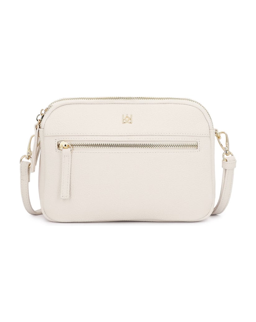 Kazar-Crossbody-Tasche-aus-Leder-am-Gürtel-weiss