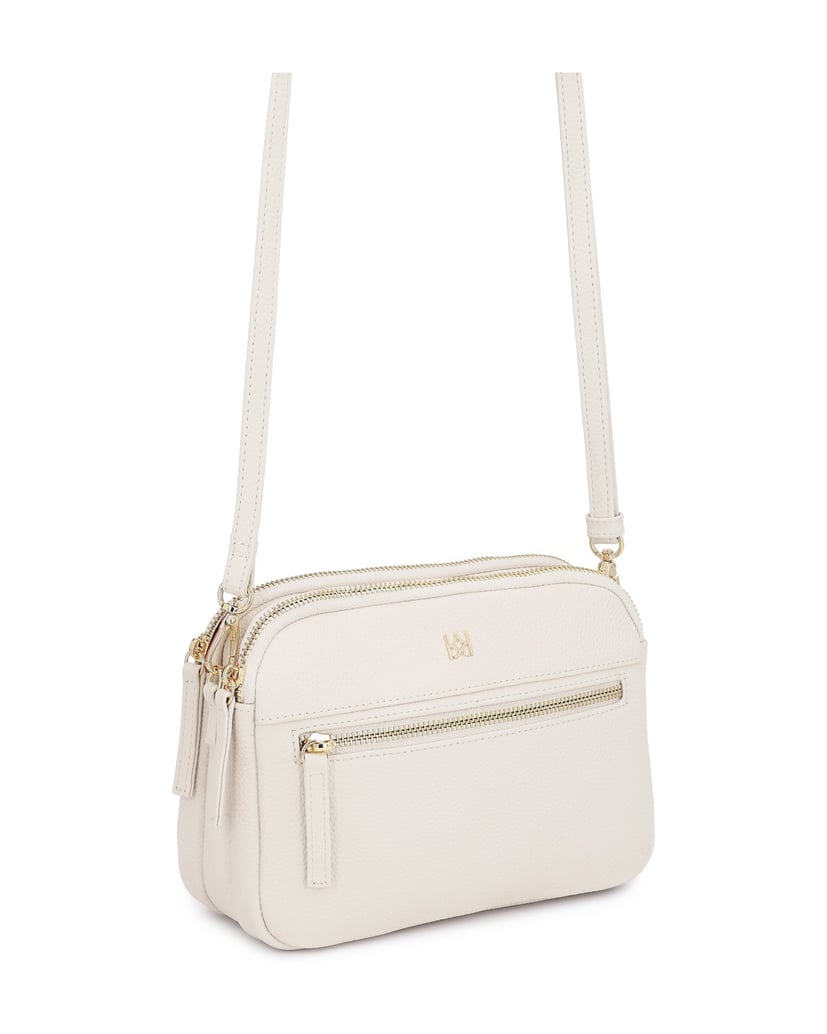 Kazar-Crossbody-Tasche-aus-Leder-am-Gürtel-weiss