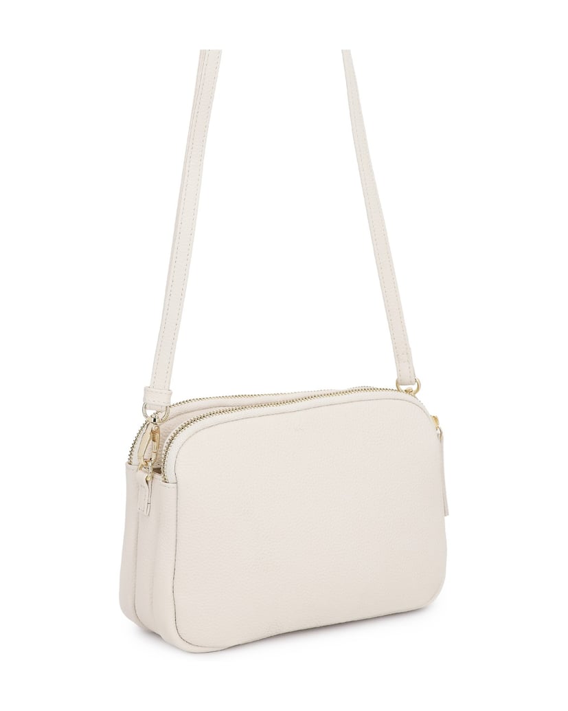 Kazar-Crossbody-Tasche-aus-Leder-am-Gürtel-weiss