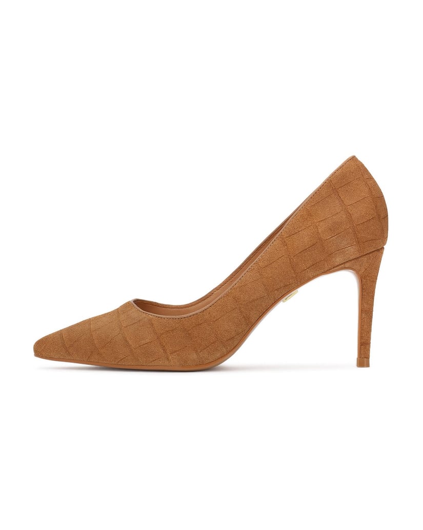 Kazar-Braune-Pumps-mit-exotischem-Muster-camel