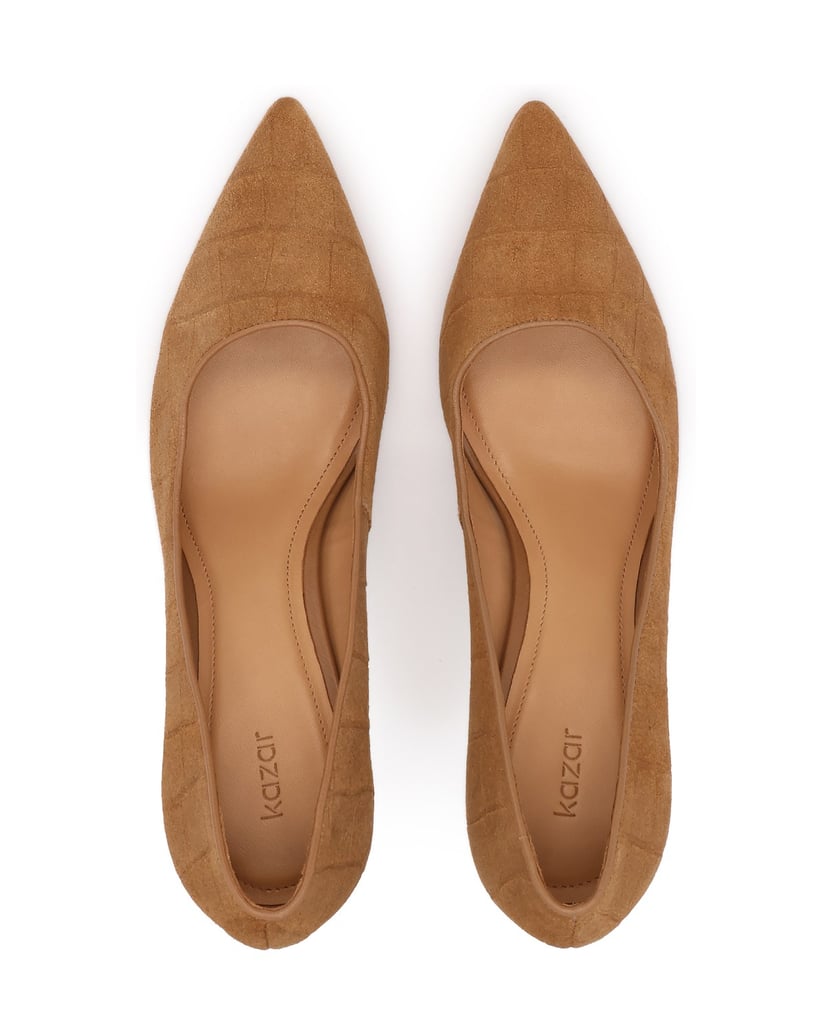 Kazar-Braune-Pumps-mit-exotischem-Muster-camel