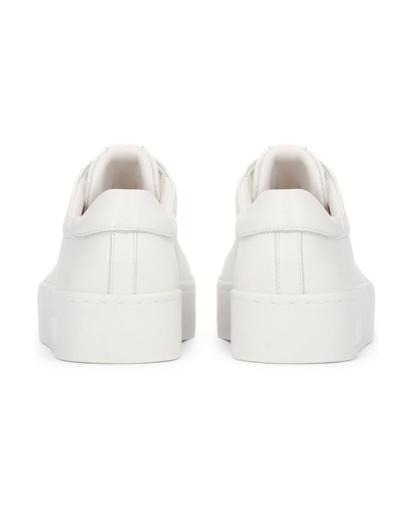 Kazar-Weiße-Leder-Sneakers-mit-einfacher-Sohle-weiss