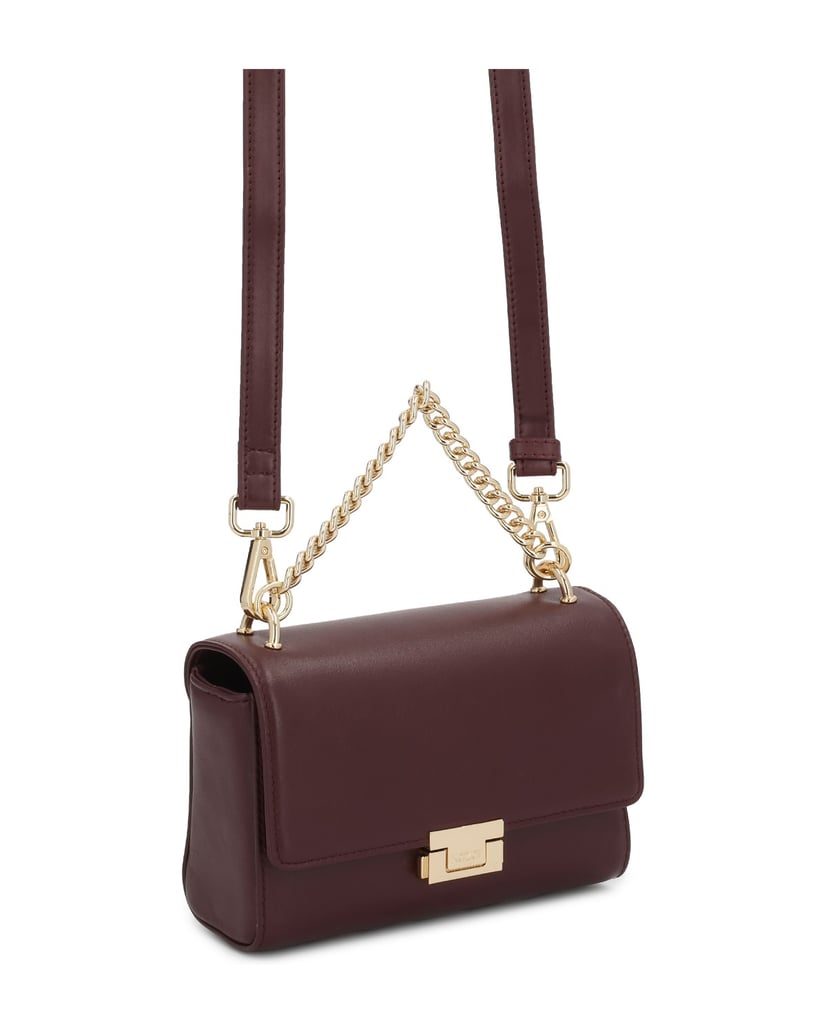 Kazar-Kastanienbraune-Handtasche-mit-Kette-und-Riemen-rot