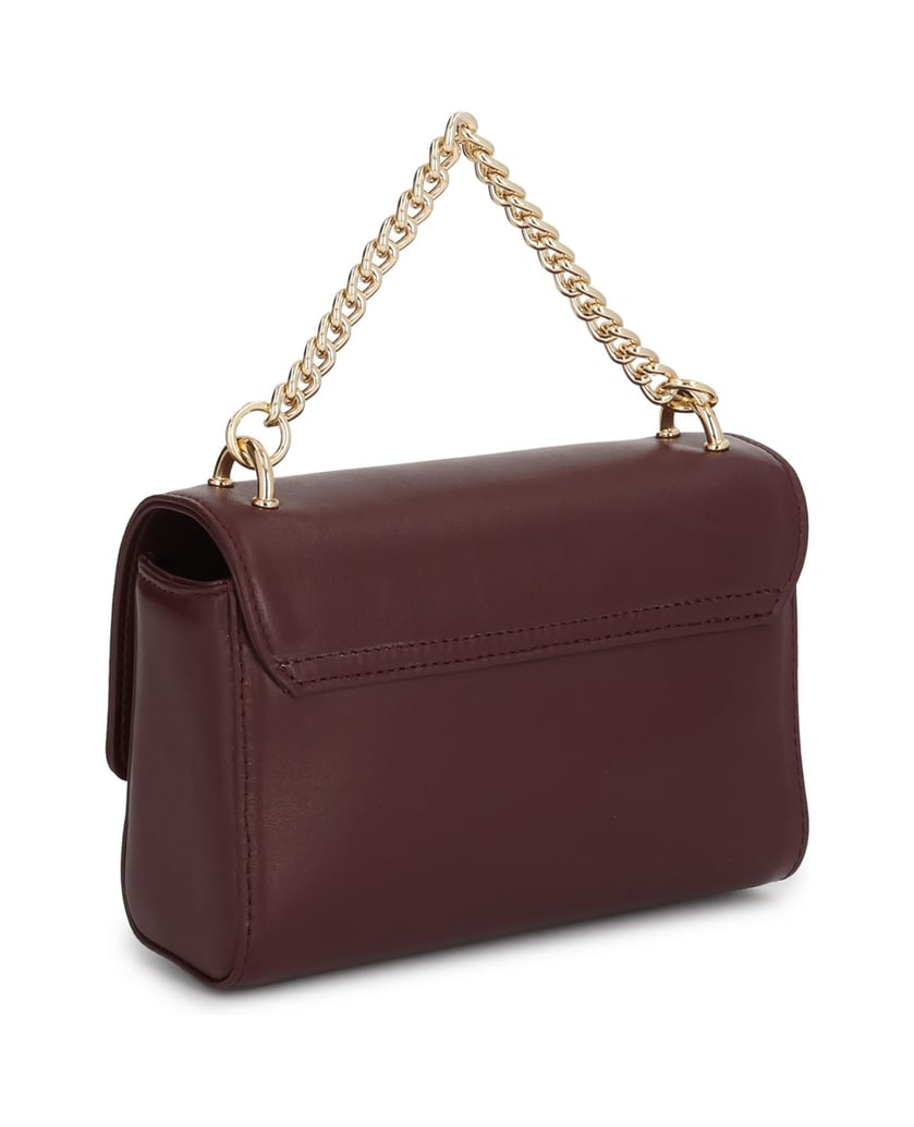 Kazar-Kastanienbraune-Handtasche-mit-Kette-und-Riemen-rot