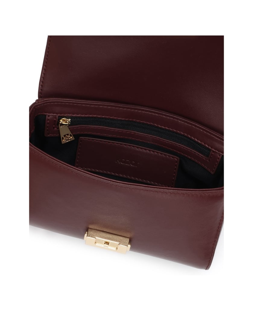 Kazar-Kastanienbraune-Handtasche-mit-Kette-und-Riemen-rot