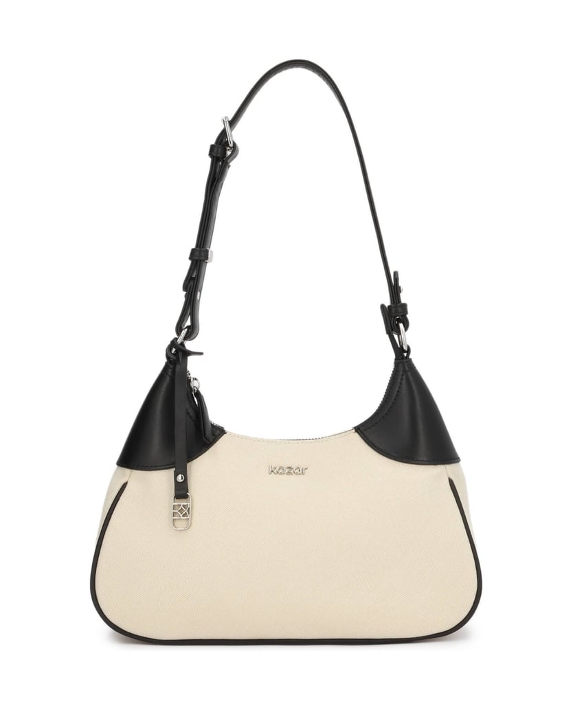 Kazar-Umhängetasche-aus-Stoff-und-Leder-beige
