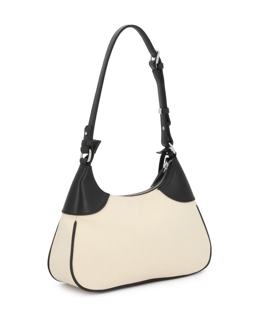 Kazar-Umhängetasche-aus-Stoff-und-Leder-beige