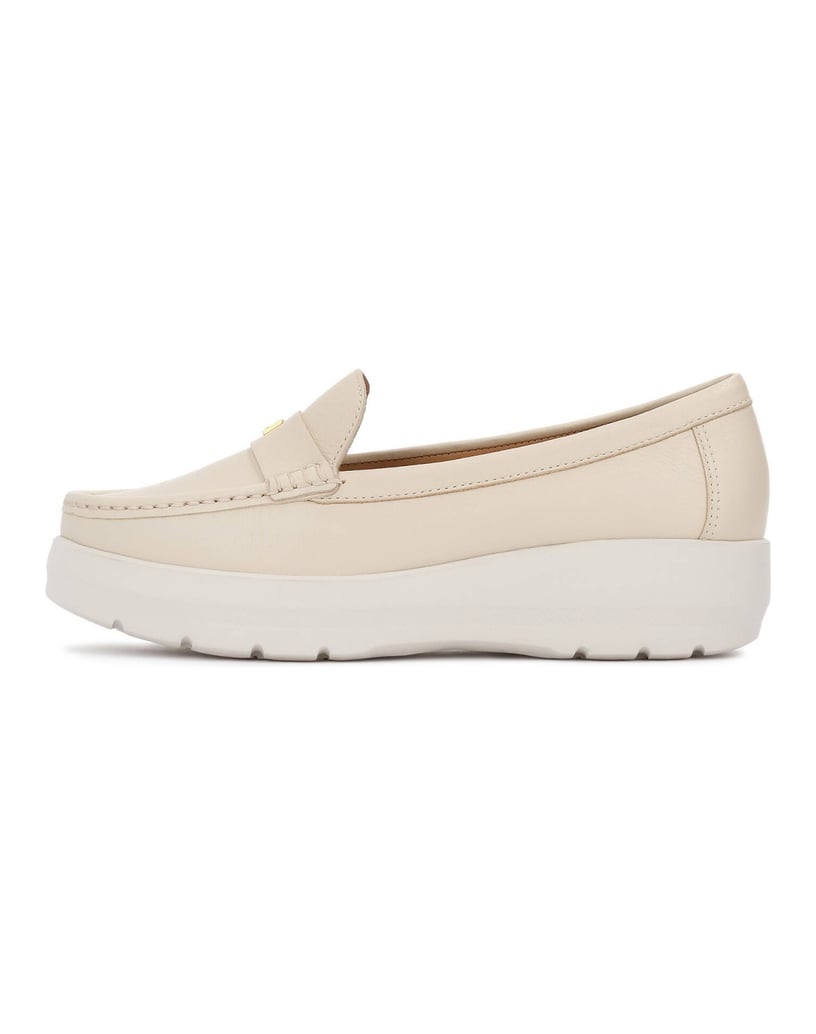 Kazar-Schlupfhalbschuhe-aus-Leder-mit-dicker-Sohle-weiss