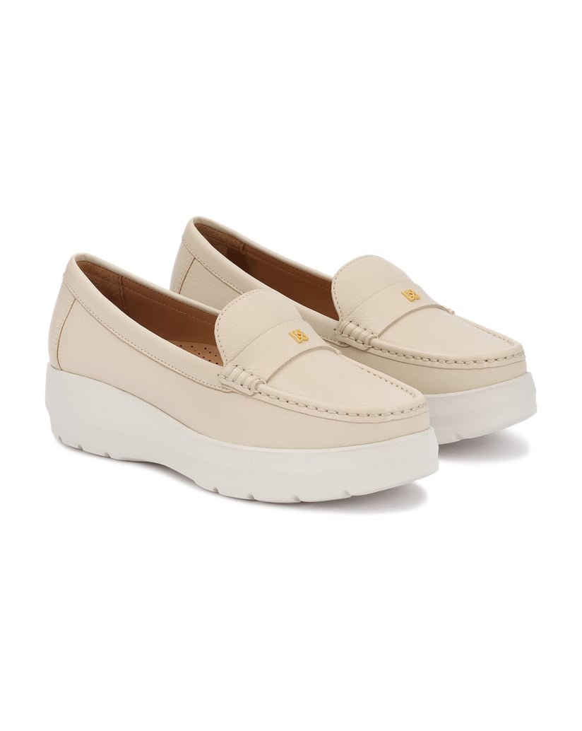 Kazar-Schlupfhalbschuhe-aus-Leder-mit-dicker-Sohle-weiss