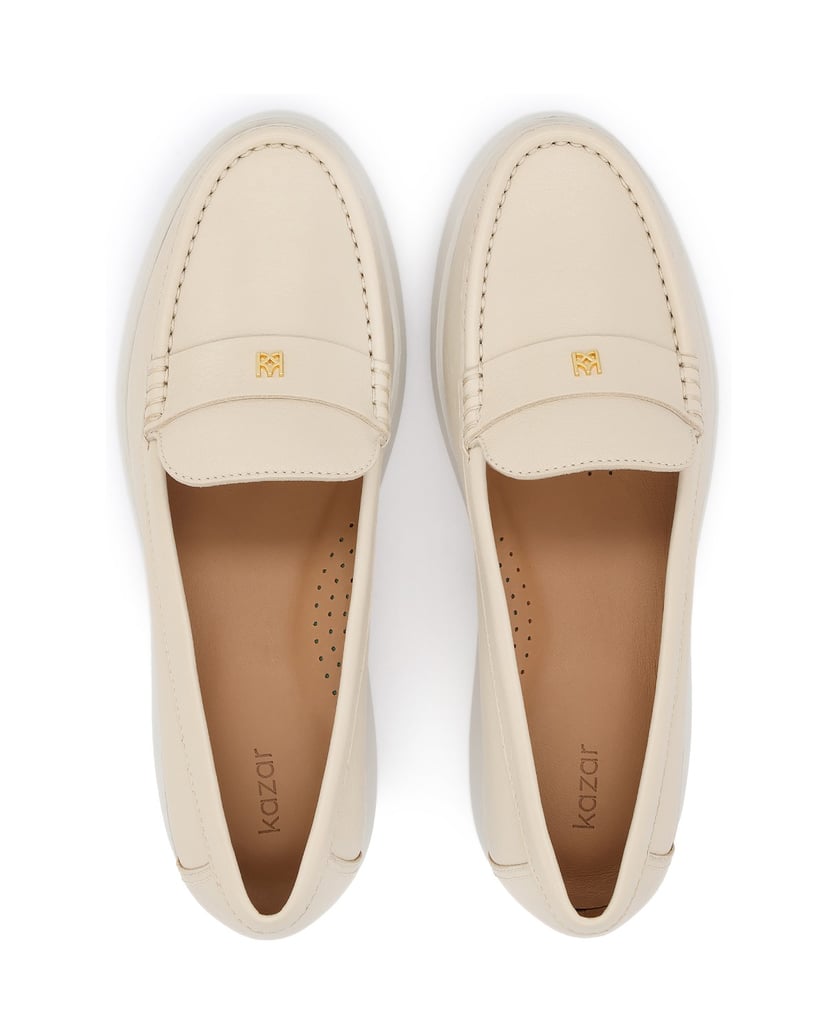 Kazar-Schlupfhalbschuhe-aus-Leder-mit-dicker-Sohle-weiss
