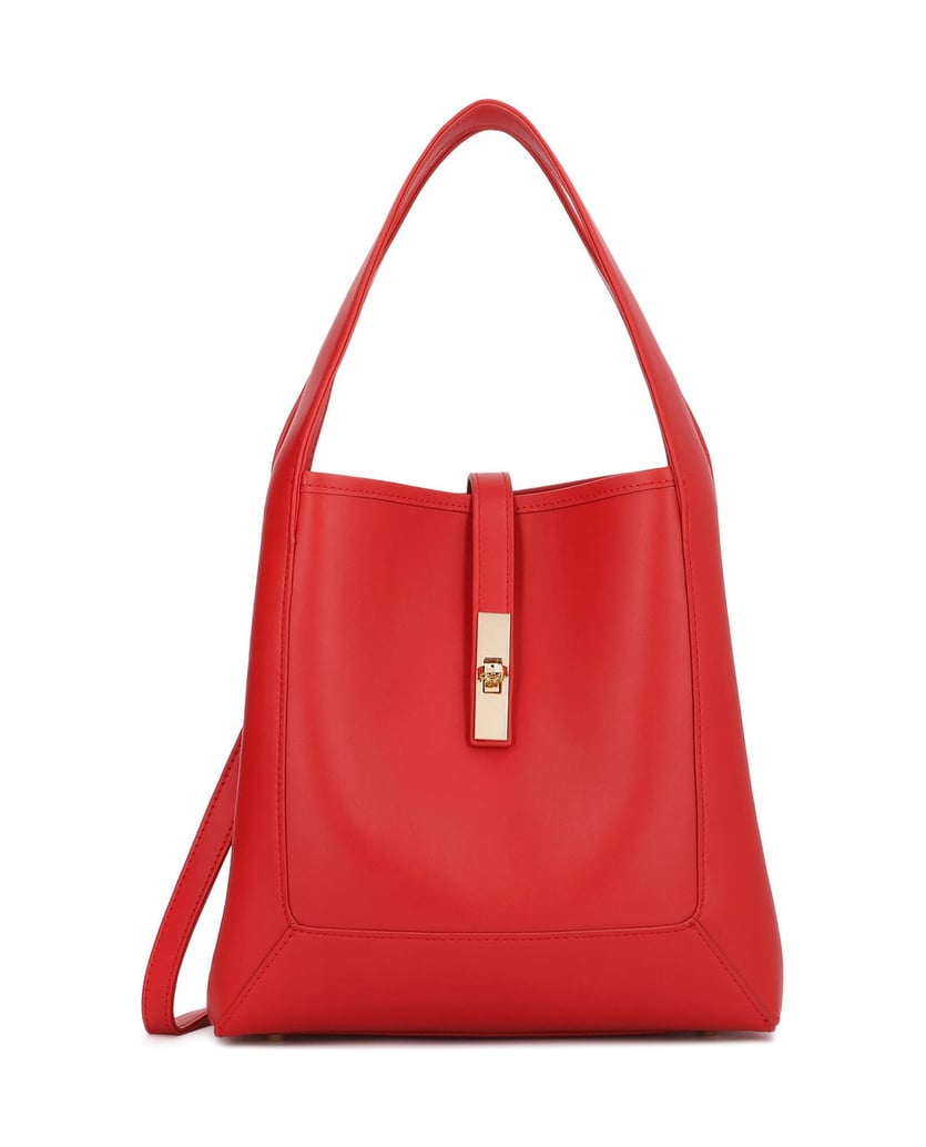 Kazar-Rote-Handtasche-mit-zwei-Griffen-und-einem-Riemen-rot