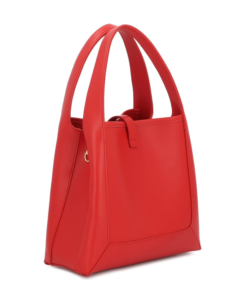 Kazar-Rote-Handtasche-mit-zwei-Griffen-und-einem-Riemen-rot