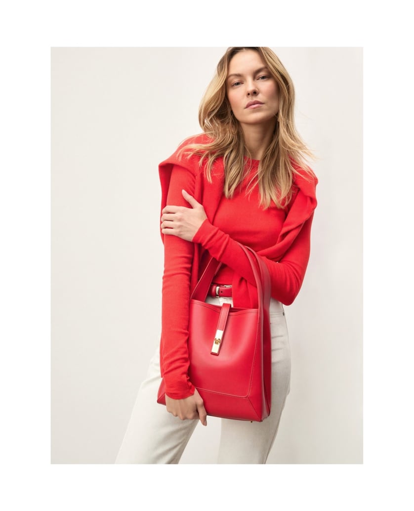 Kazar-Rote-Handtasche-mit-zwei-Griffen-und-einem-Riemen-rot