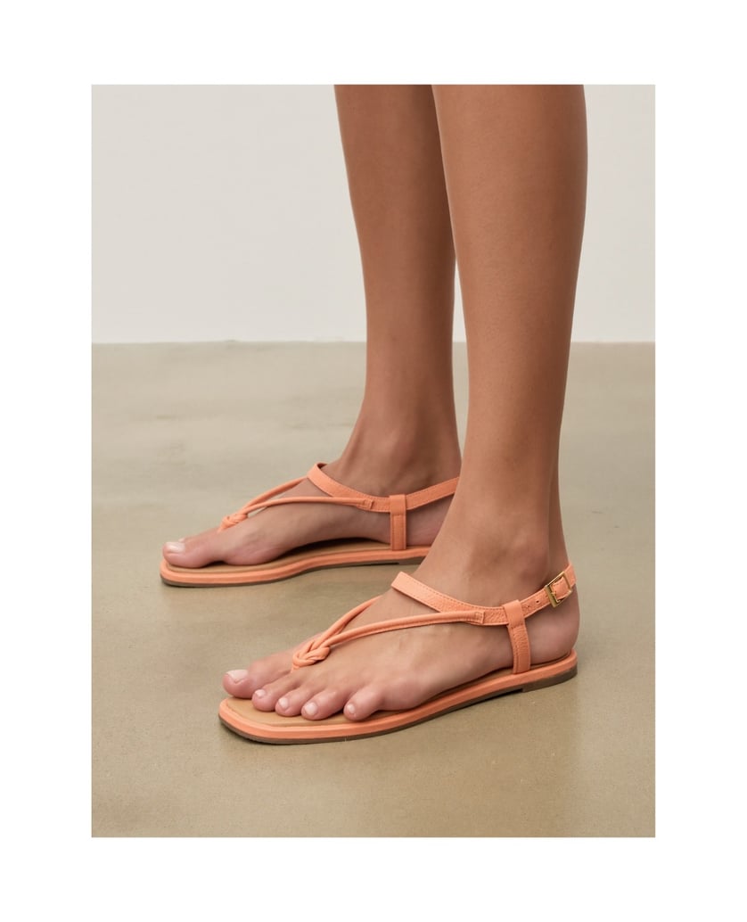 Kazar-Flache-Sandalen-aus-Leder-orange