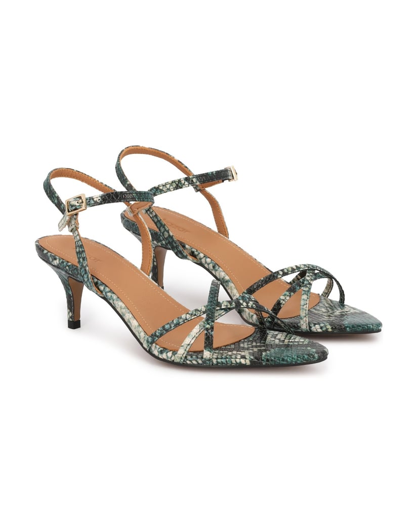 Kazar-Mehrfarbige-Sandalen-mit-Schlangenhautmuster-grün