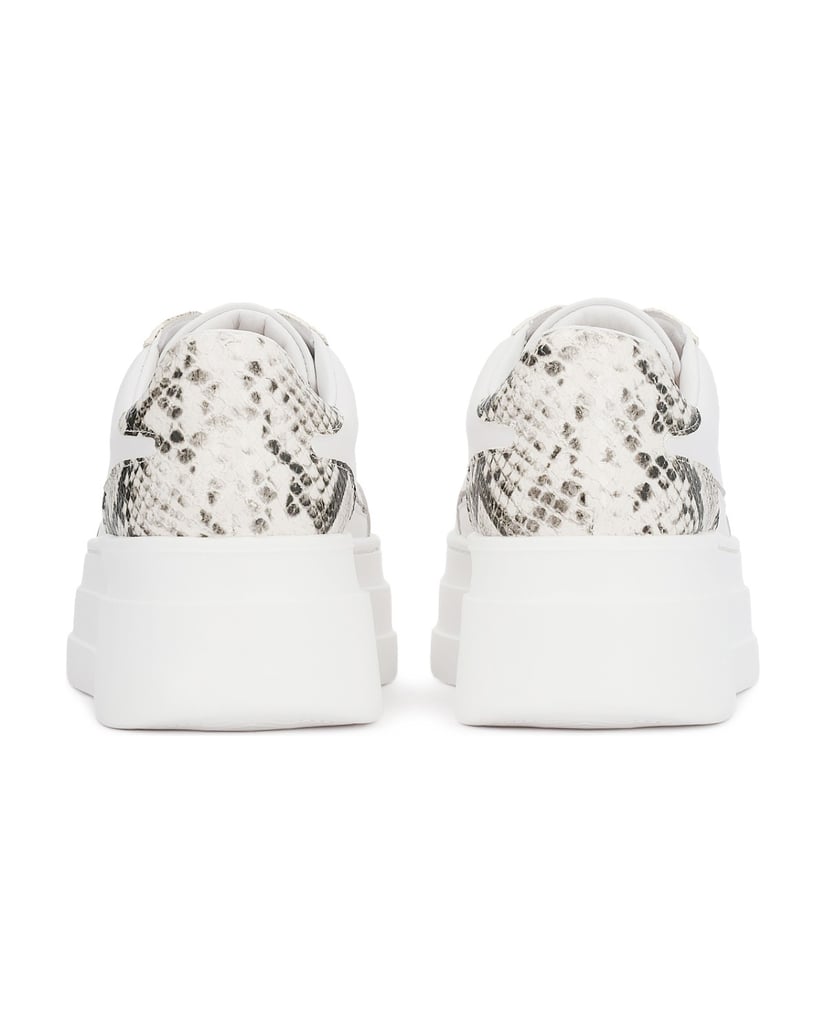 Kazar-Weiße-Ledersneaker-mit-Schlangenhautmotiv-weiss