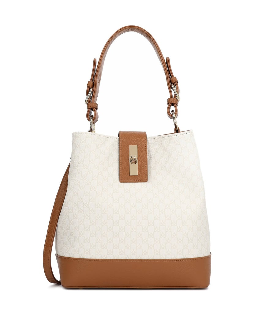 Kazar-Zweifarbige-Handtasche-mit-dezentem-Muster-weiss