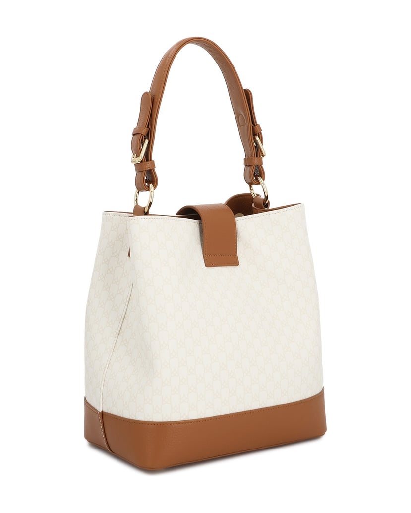 Kazar-Zweifarbige-Handtasche-mit-dezentem-Muster-weiss