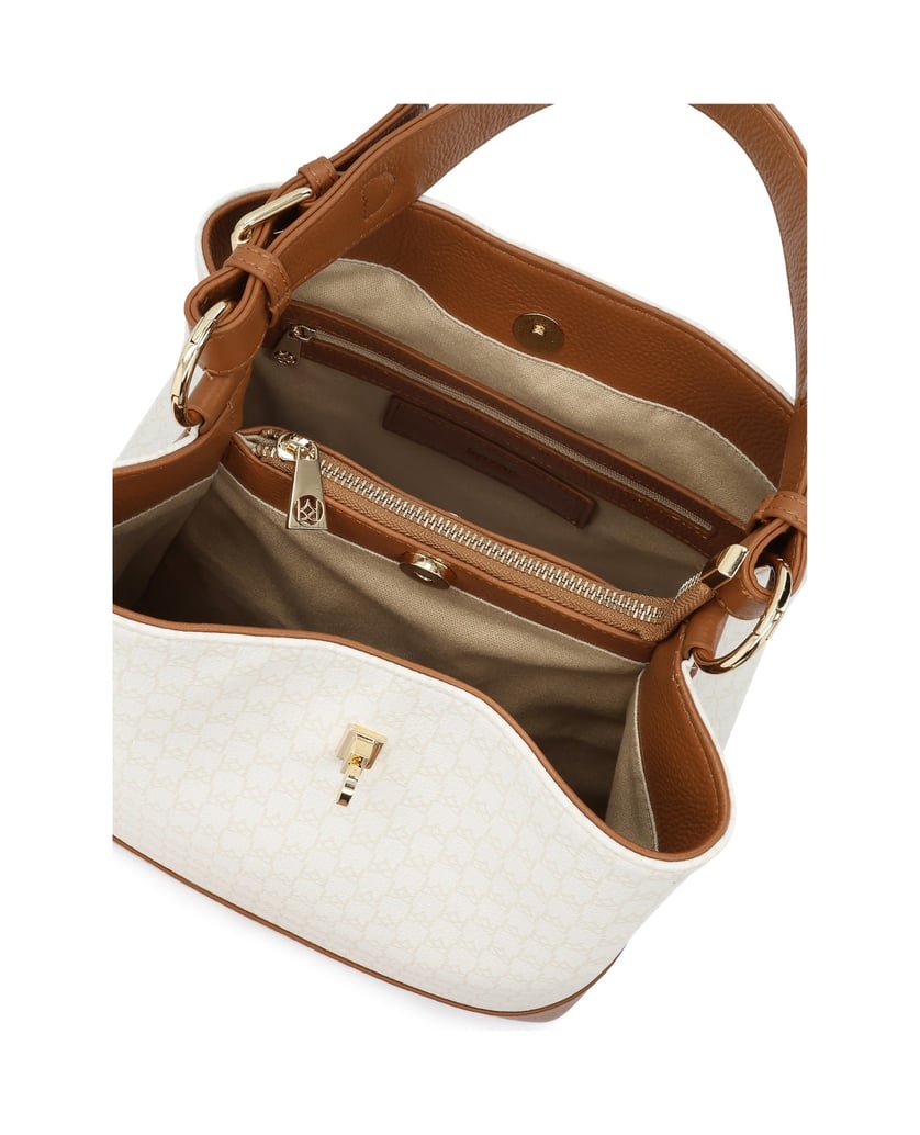 Kazar-Zweifarbige-Handtasche-mit-dezentem-Muster-weiss
