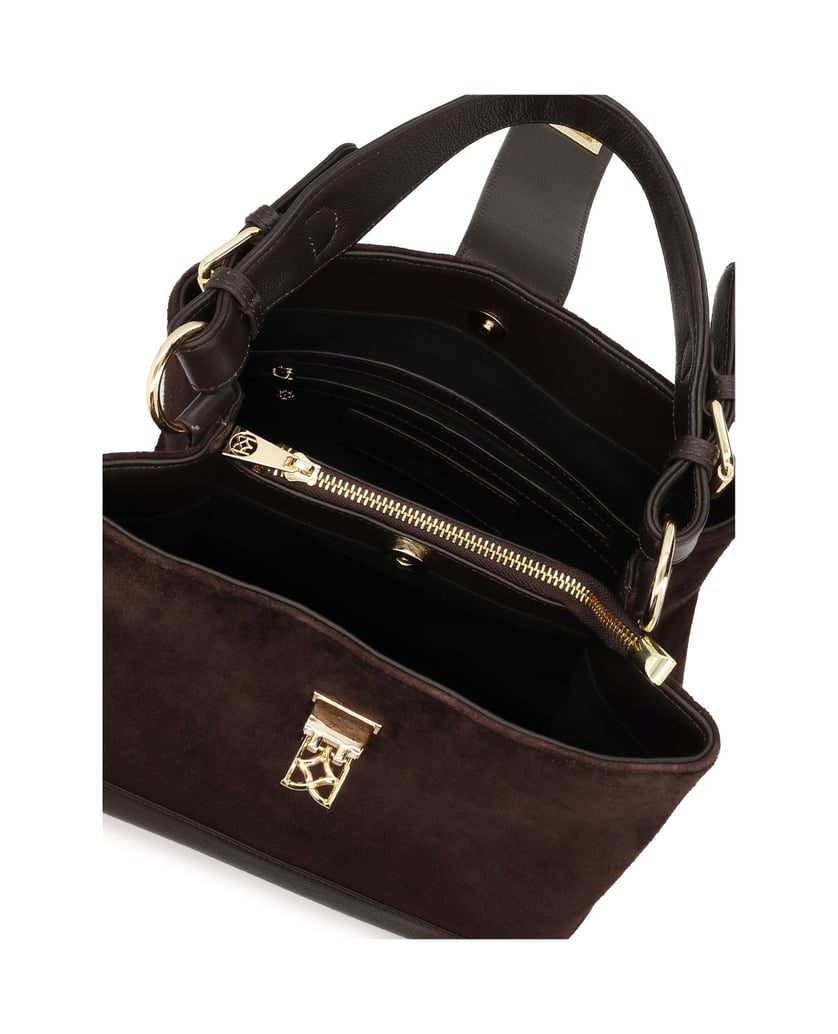 Kazar-Dunkelbraune-Handtasche-mit-Monogramm-dunkelbraun