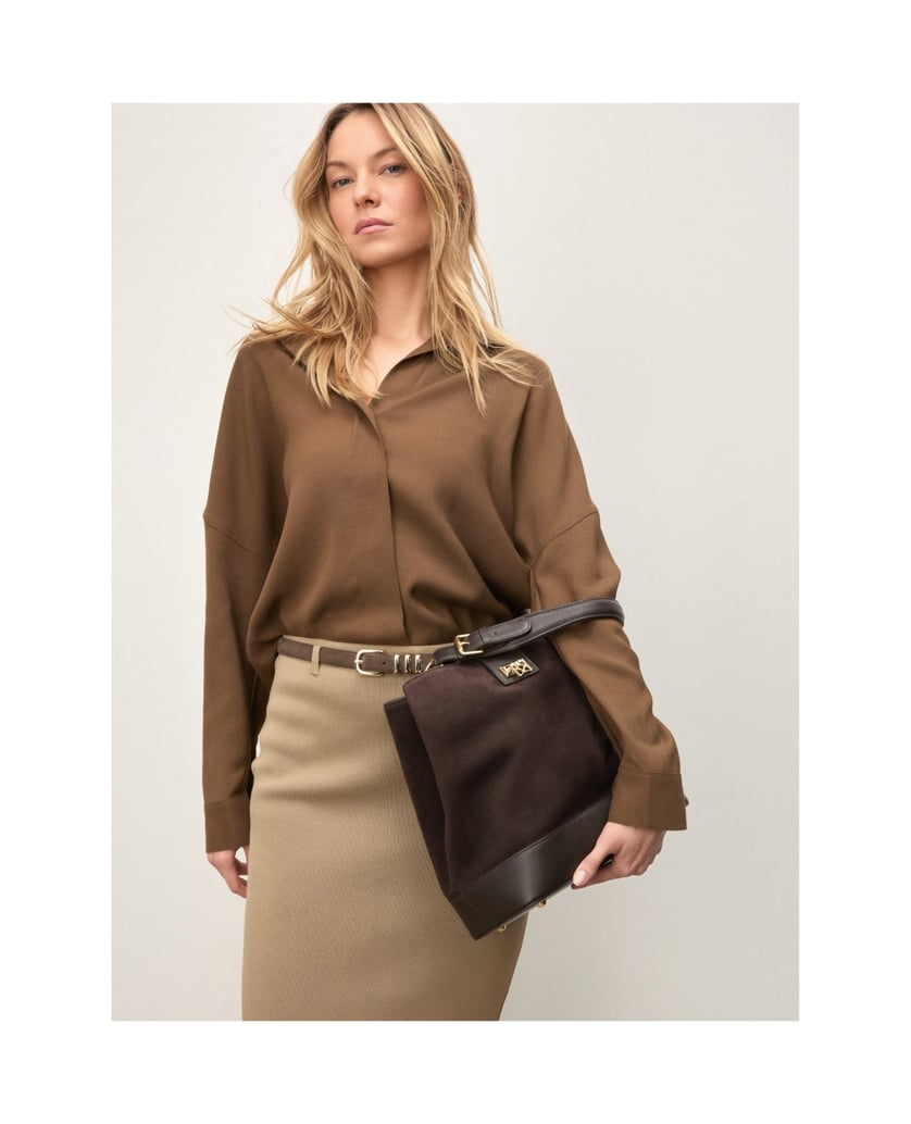 Kazar-Dunkelbraune-Handtasche-mit-Monogramm-dunkelbraun