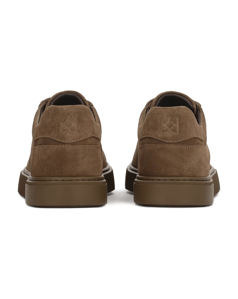 Kazar-Sneakers-aus-Wildleder-mit-Ziernähten-braun