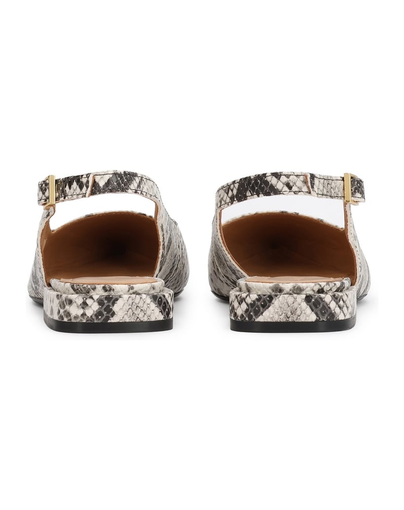 Kazar-Flache-Pumps-mit-Tiermotiv-weiss