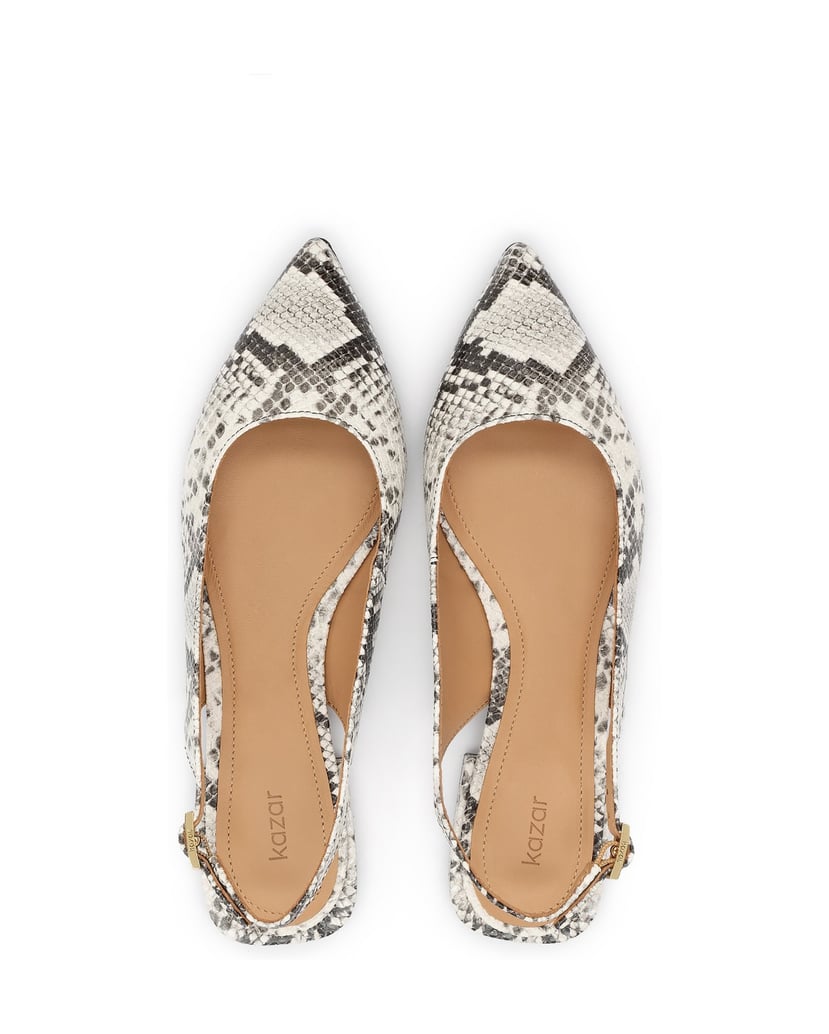 Kazar-Flache-Pumps-mit-Tiermotiv-weiss