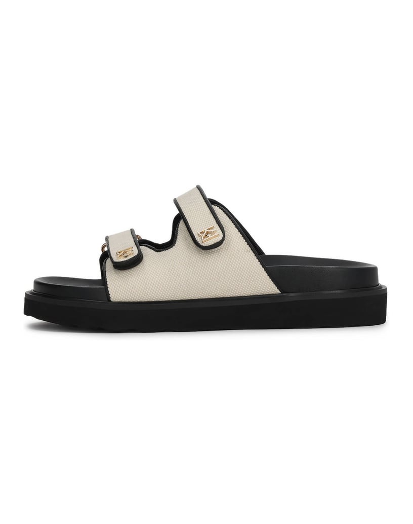 Kazar-Flip-Flops-aus-Bast-und-Leder-mit-Monogramm-auf-einer-profilierten-Sohle-beige
