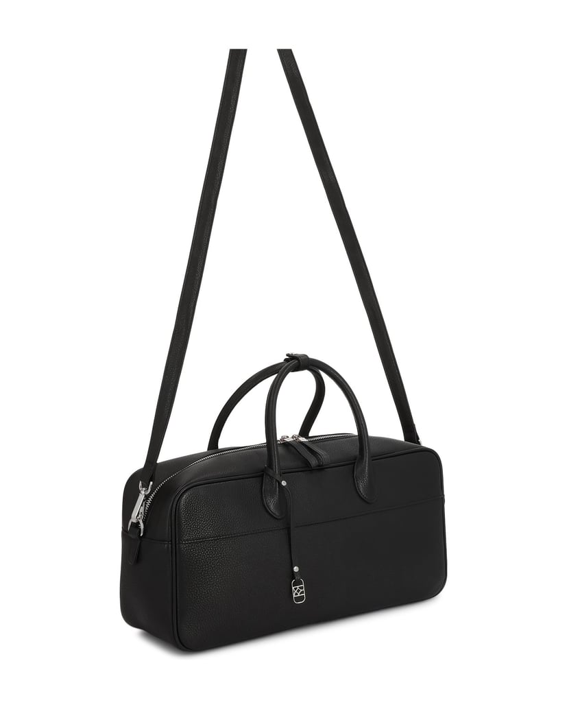 Kazar-Längliche-Lederhandtasche-mit-Anhänger-schwarz