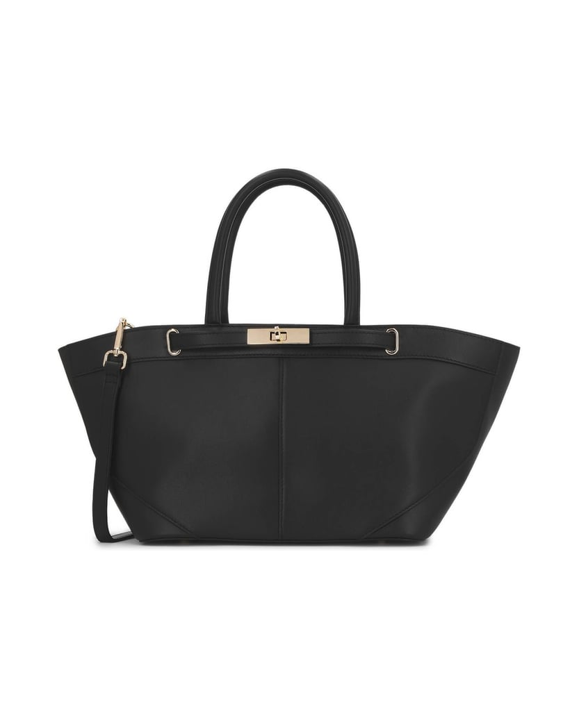 Kazar-Schwarze-Handtasche-mit-Zierschließe-schwarz