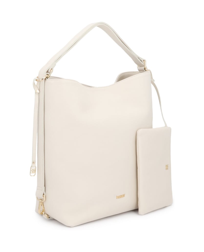 Kazar-Große-Lederhandtasche-mit-Etui-weiss