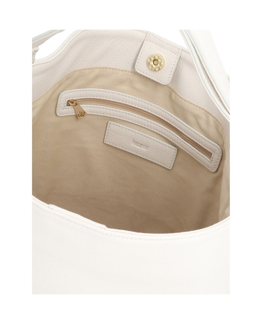 Kazar-Große-Lederhandtasche-mit-Etui-weiss