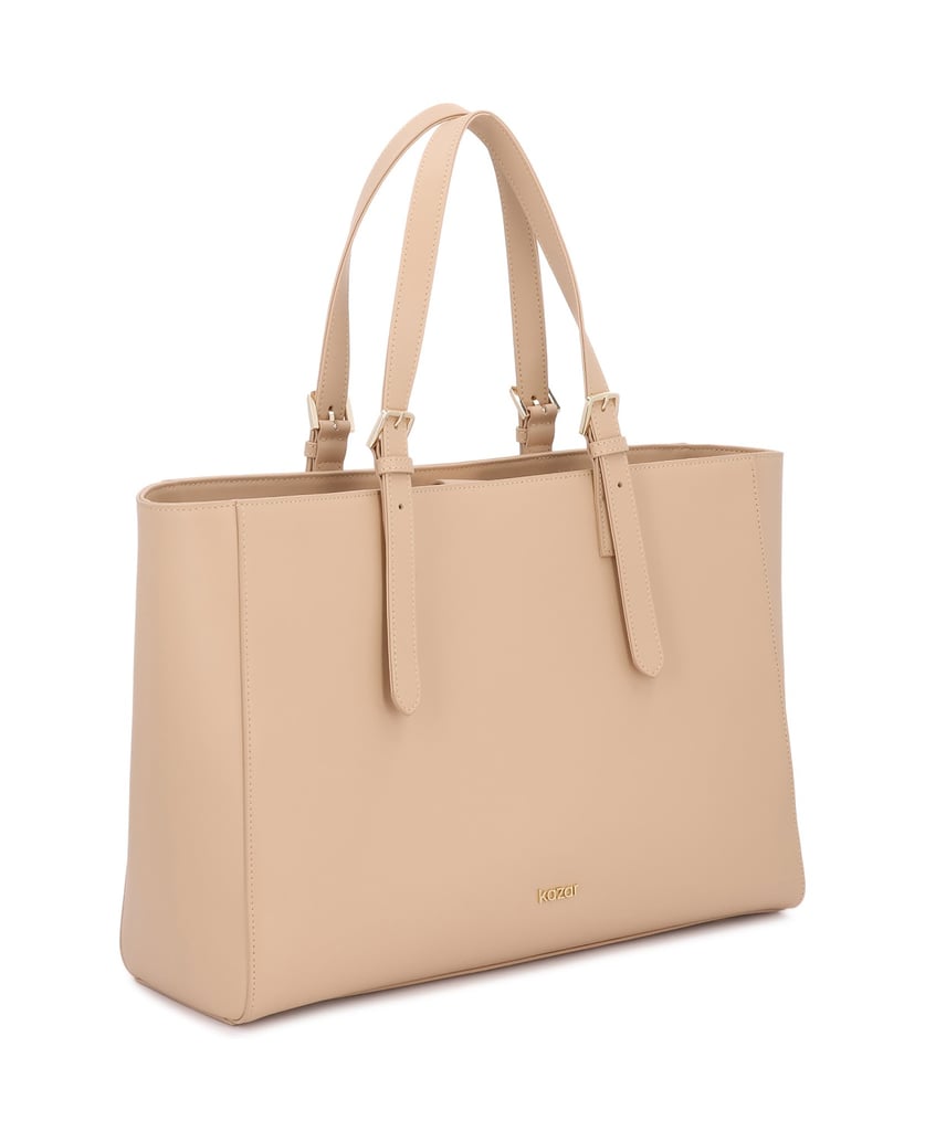 Kazar-Beigefarbene-Leder-Tragetasche-beige