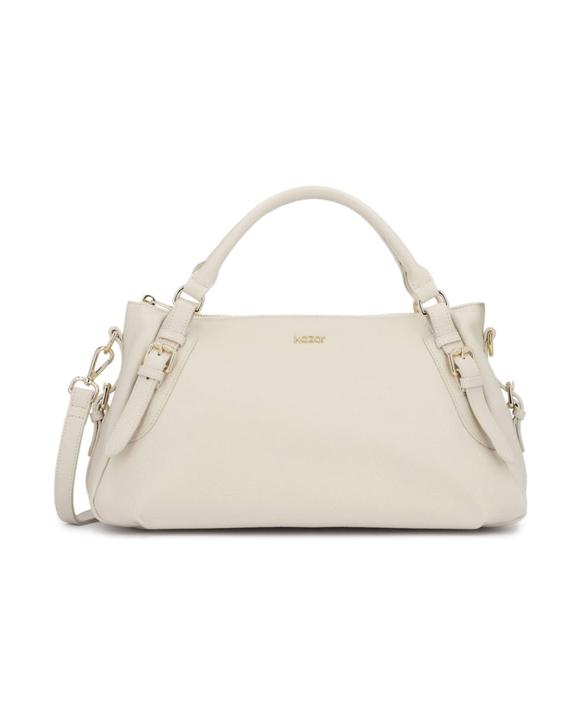 Kazar-Weiche-Lederhandtasche-in-weißer-Farbe-weiss