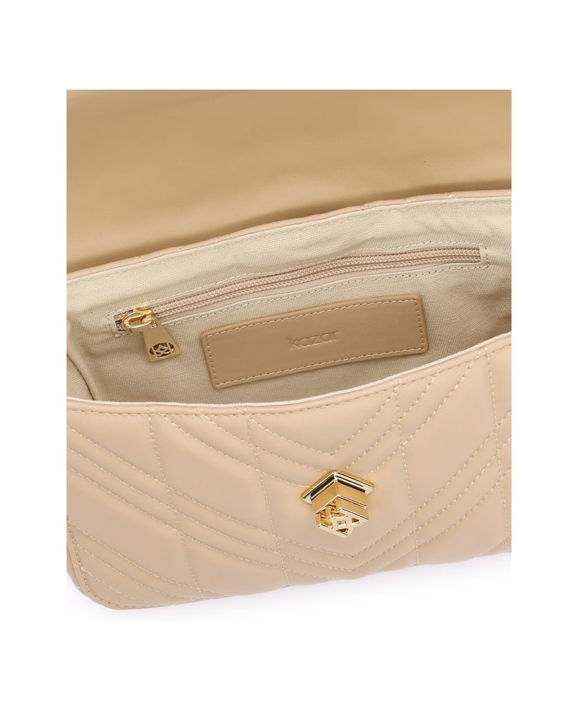 Kazar-Kleine-beige-Handtasche-mit-Steppung-beige