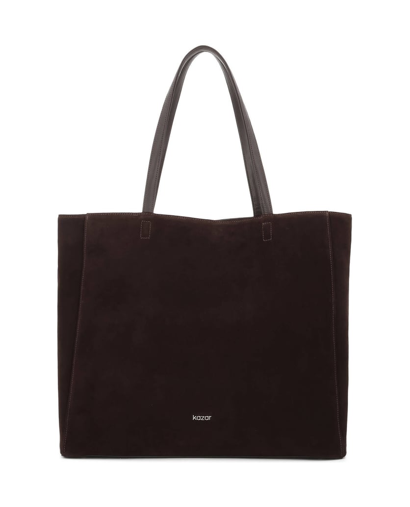 Kazar-Große-Shopper-Tasche-aus-Wildleder-dunkelbraun