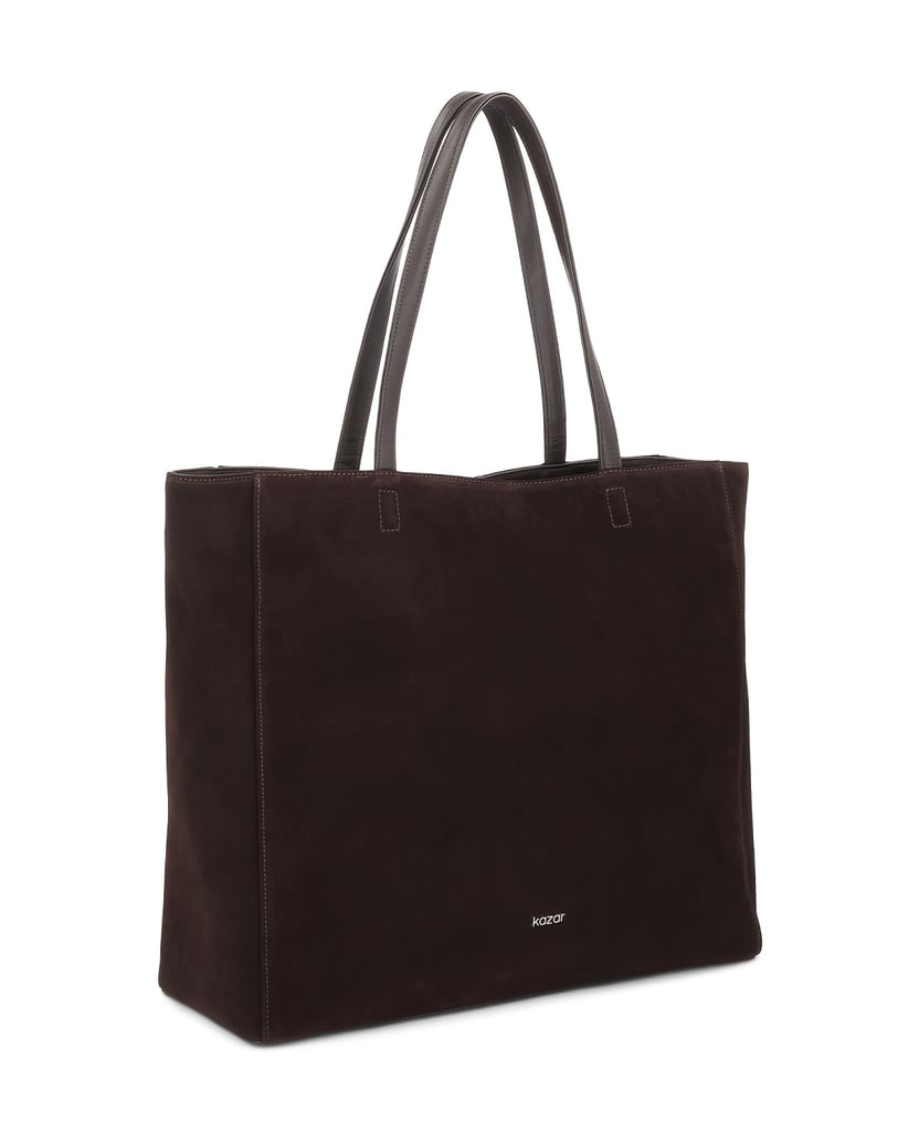 Kazar-Große-Shopper-Tasche-aus-Wildleder-dunkelbraun