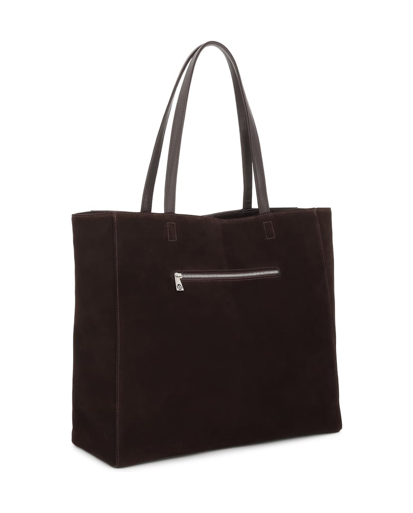 Kazar-Große-Shopper-Tasche-aus-Wildleder-dunkelbraun