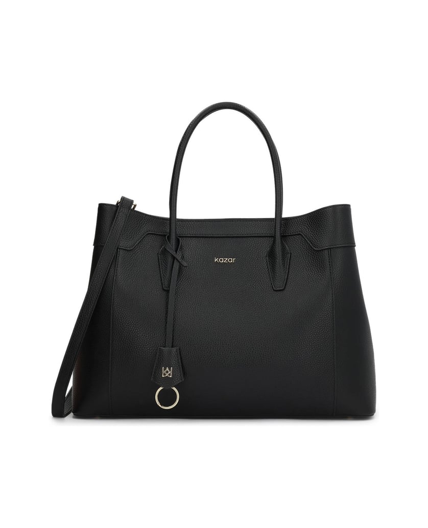 Kazar-Schwarze-Lederhandtasche-mit-eleganten-Verzierungen-schwarz