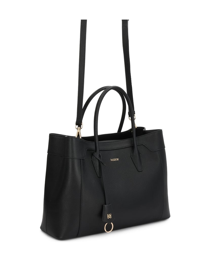 Kazar-Schwarze-Lederhandtasche-mit-eleganten-Verzierungen-schwarz