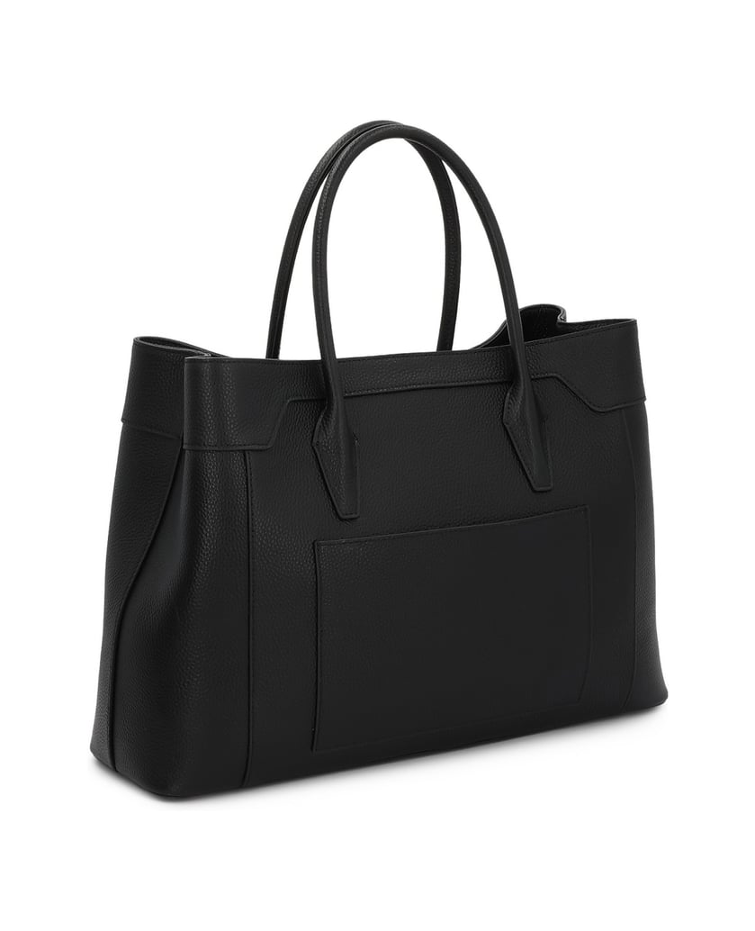 Kazar-Schwarze-Lederhandtasche-mit-eleganten-Verzierungen-schwarz