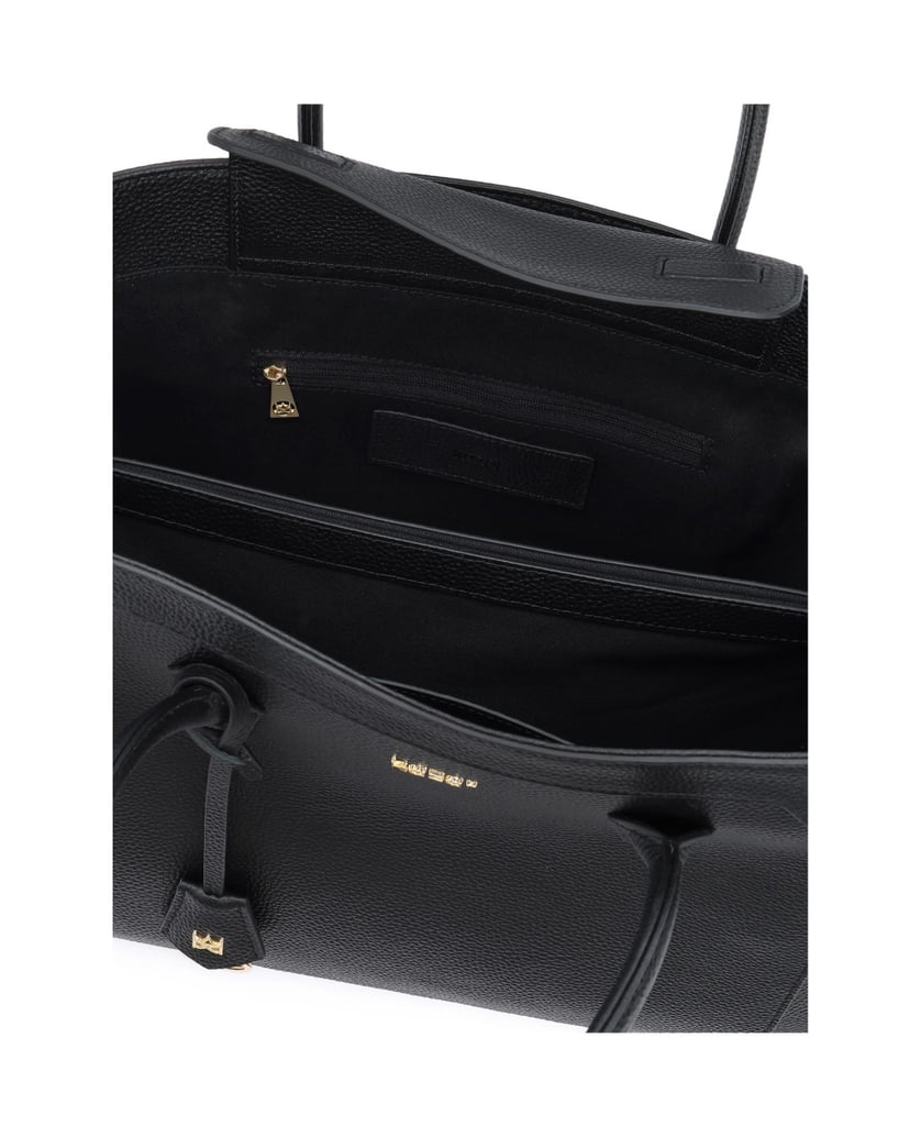 Kazar-Schwarze-Lederhandtasche-mit-eleganten-Verzierungen-schwarz