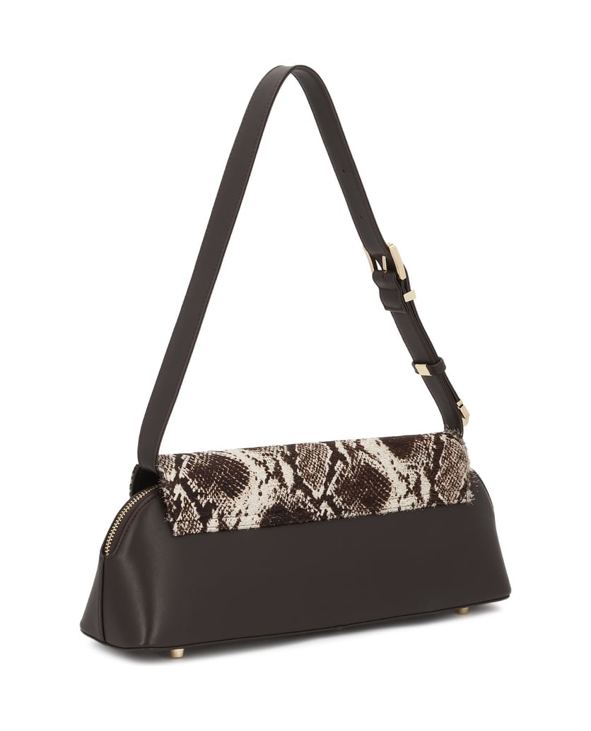 Kazar-Tasche-mit-länglicher-Klappe-und-Naturhaar-dunkelbraun
