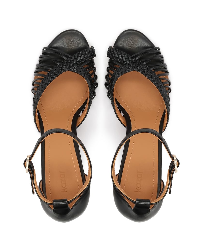 Kazar-Schwarze-Sandalen-mit-geflochtenem-Schaft-schwarz